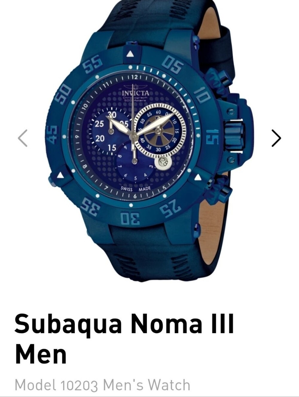 Invicta Subaqua Noma 3 Blue Sport Chronograph Men's Watch 52mm